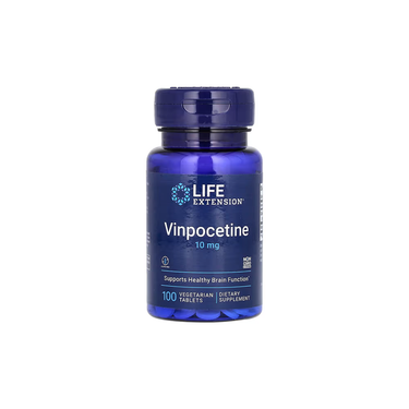 Life Extension Vinpocetine 10 mg, 100 vegetarian tablets, is a nootropic dietary supplement for cognitive support and brain function.
